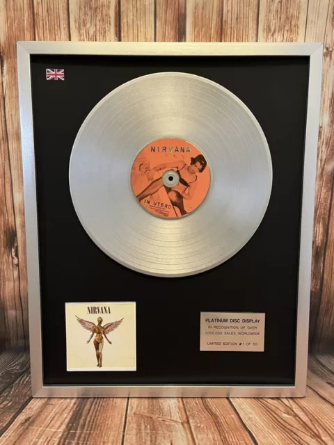 Nirvana In Utero Platinum Disc Vinyl Presentation Display Limited