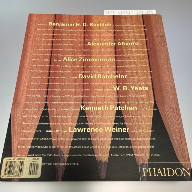 Lawrence Weiner Phaidon アートブック LAWRENCE WEINER PHAIDON Art Book $453.10 - PicClick CA