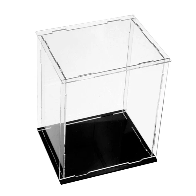Vitrine Acrylique Transparente Avec Plateau Tournant LED – 30 Cm – Anti-poussière, Pour Figurines Et Collections