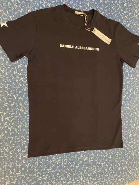 T-Shirt Uomo Daniele Alessandrini Grey, Tg. L, Colore Blu, Nuova Con Etichette