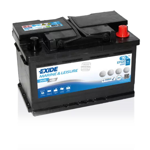 Exide EP600 Dual AGM Starter-, Versorgungsbatterie 12V 70Ah inkl. 7,50 € Pfand