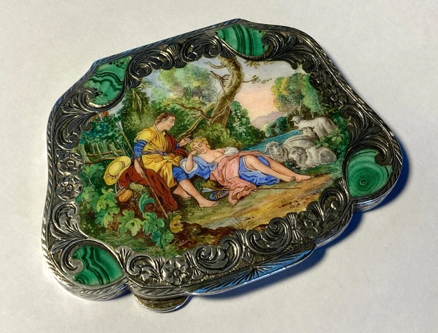Médaillon En Porcelaine émaillée Du XIXe Siècle - Style Victorien Antique - Occasion