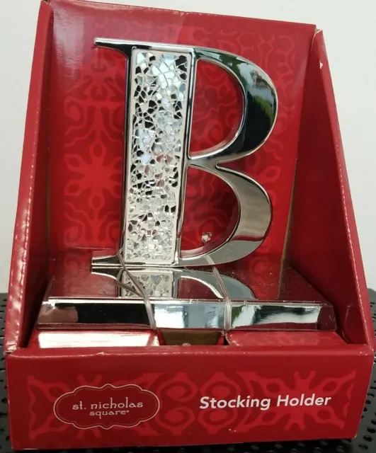 Christmas Stocking Hanger Holder St. Nicholas Square Letter B- NEW