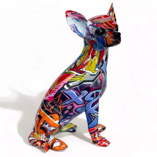 Graffiti Art Chihuahua figurine coloured ornament figurine decoration dog lover