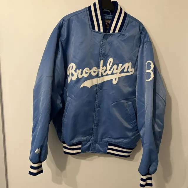 Brooklyn Dodgers Jacket Majestic Baseball Jackie Robinson Cooperstown Medium