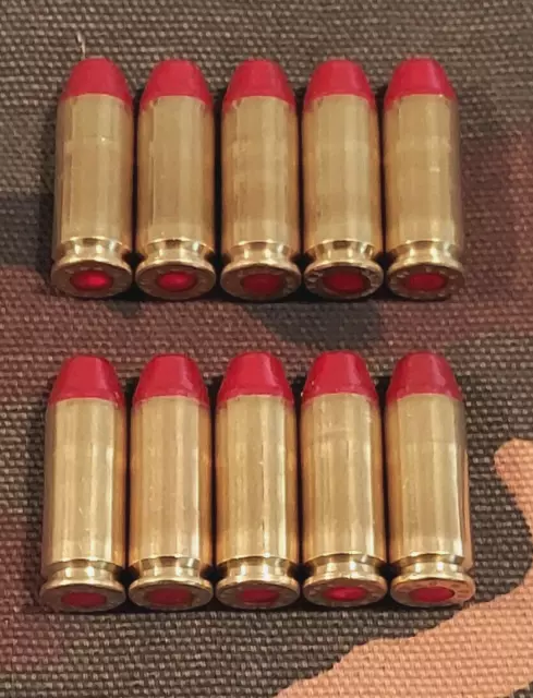 10MM SNAP CAPS  SET OF 10, BRASS AND RED, REAL 200gr WEIGHT!!!