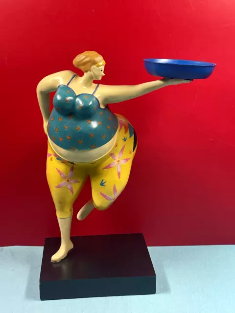 Statue sculpture décorative design FEMME JAMBE LEVEE en résine H80 cm  (Multicolore) - Objets de décoration design