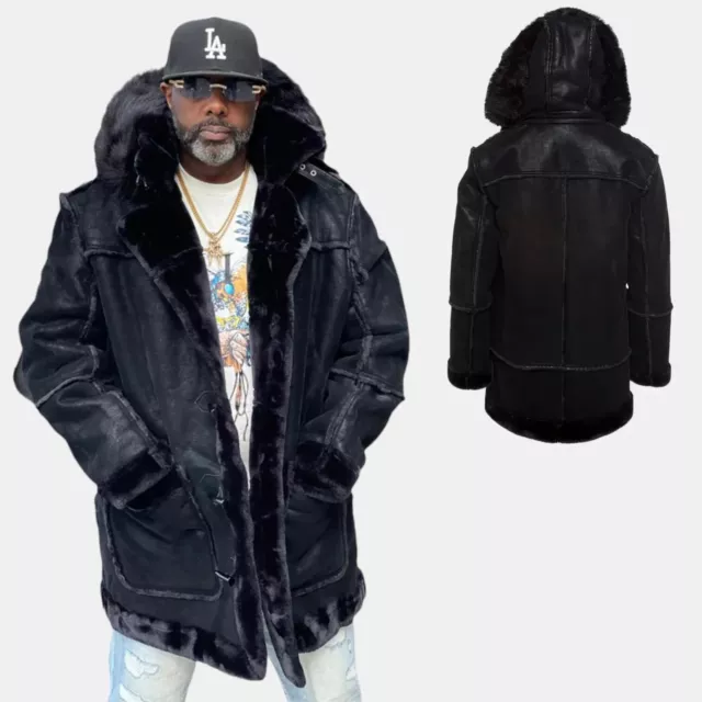 New Men's Jordan Craig Shearling Jacket (Black) Size X-Large Brand New!