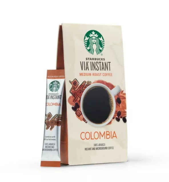 Starbucks Via Instant Medium Roast Coffee - Colombia (12 boxes/96 packets)