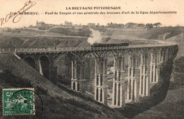 CPA 22 - SAINT-BRIEUC (Côtes d'Armor) - 2105. Pont de Toupin et vue générale