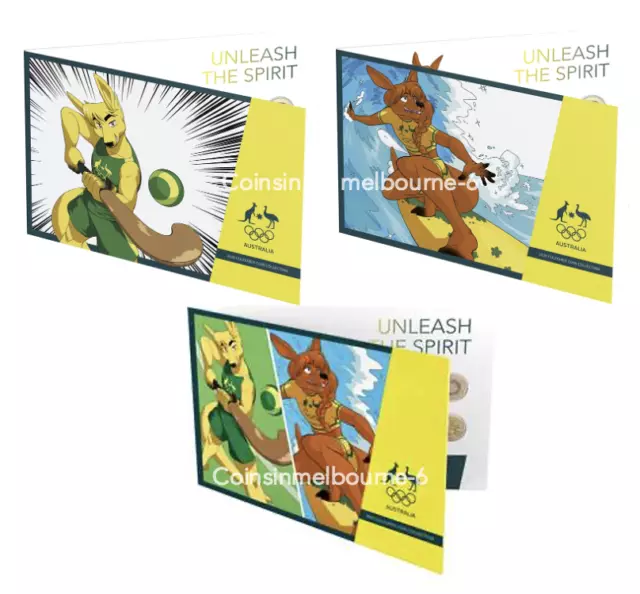 2020 Tokyo Olympics Surfing & Hockey - All Three $2 Two Dollar Coin Folder Sets