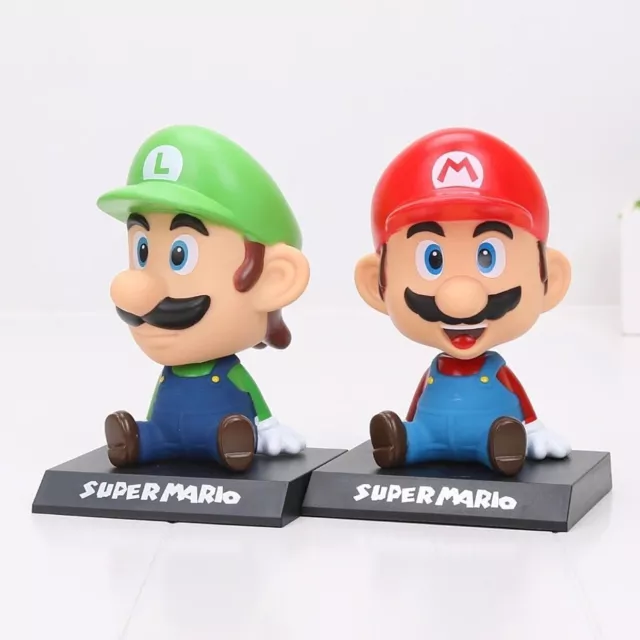 Super Mario Luigi Figur Wackelkopf Nintendo Bobblehead Sammlung Kult Figure Doll