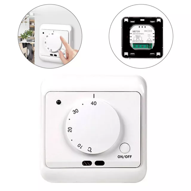Thermostat mécanique intérieur réglable pour chauffage haute puissance couleu