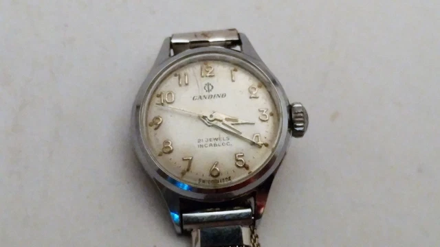 VINTAGE ANTIQUE Swiss Made 21 Jewel Candino Watch Manual Wind