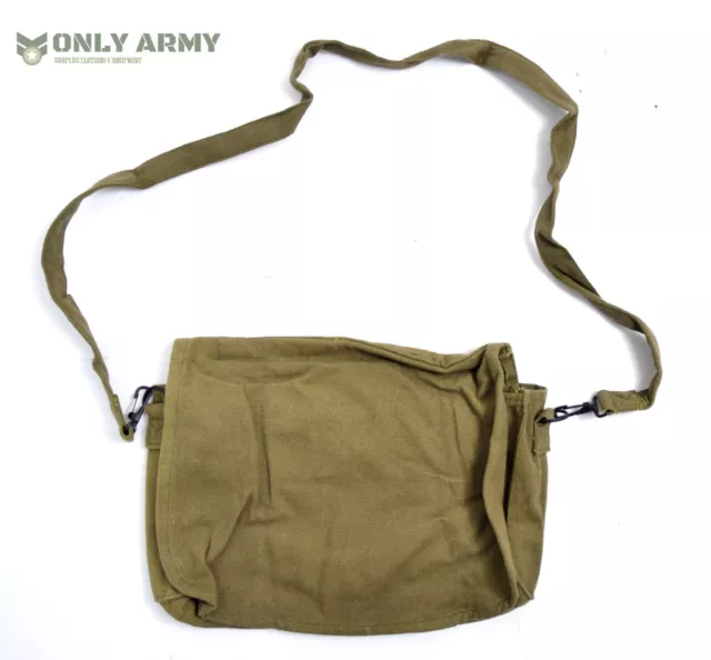 Vintage German Army Canvas Satchel / Side Bag Lightweight Shoulder Utility Bag