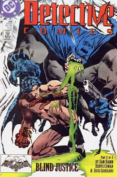 DETECTIVE COMICS #599 F/VF, Batman, Direct, DC 1989 Stock Image