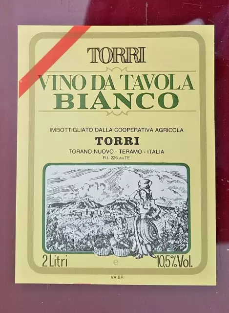 etichetta vino torri torano nuovo teramo anni '80
