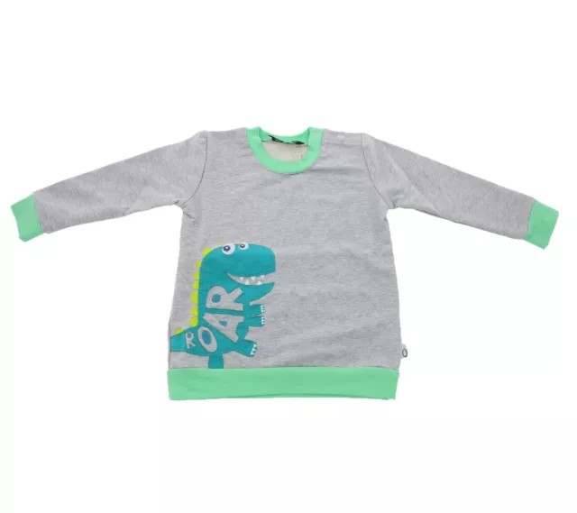 Felpa lamino pullover leggera bambini con fresca stampa dinosauro grigio