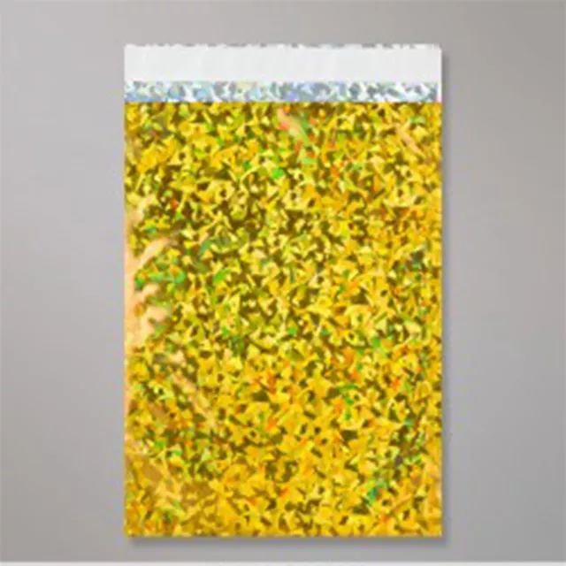 25 Metallic Gold Holographic Foil Mailing Bags 9" x 12.5"