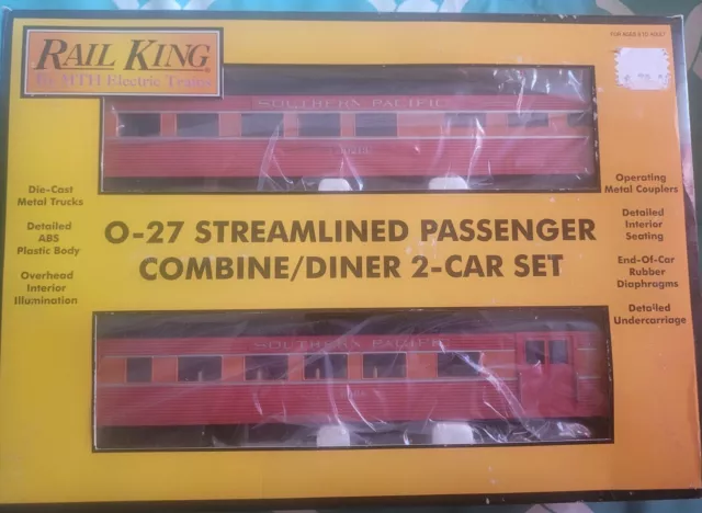 MTH Rail King O Gauge 30-6064 Southern Pacific Combine Diner 2 Car Set