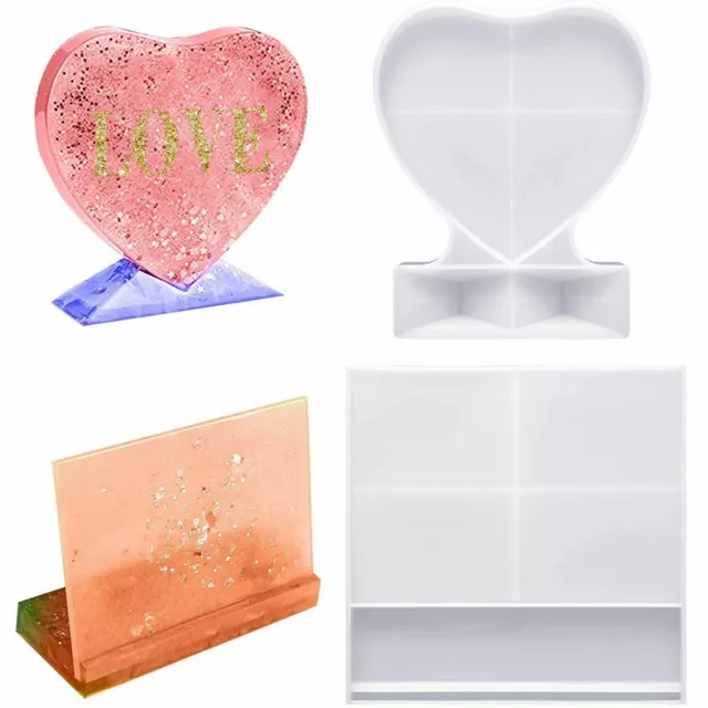 2 PCS DIY Silicone Picture Photo Frame Resin Mold Love Epoxy Craft Mould Tool