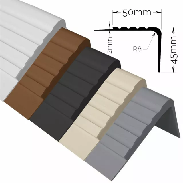 Stair Anti Non Slip Nosing Rubber Angle Step Edge Trim PVC