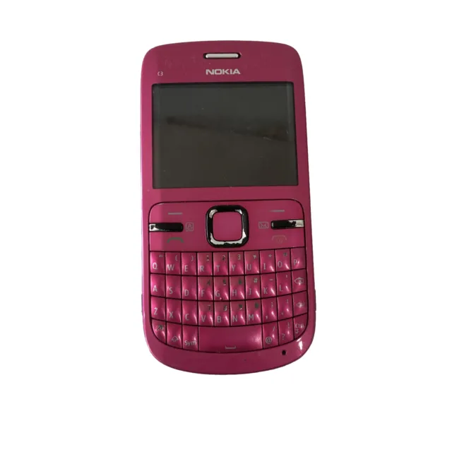 Nokia C3-00 Mobile Cell Phone Hot Pink Not Tested - For Parts Only Retro