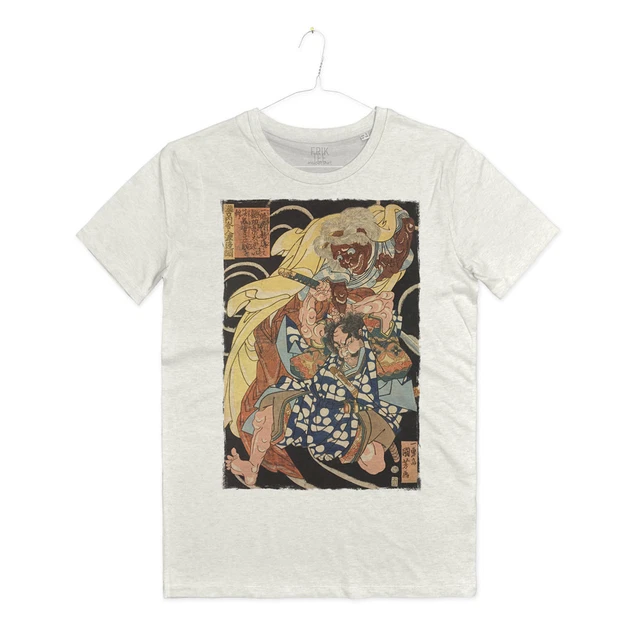 Maglietta Arti Marziali Japanese Samurai Bushido T-shirt Man Japan Old Art Stamp
