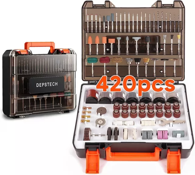 DEPSTECH  | 420 Pcs Kit accessoires pour outils rotatifs type Dremel | Tige 1/8"