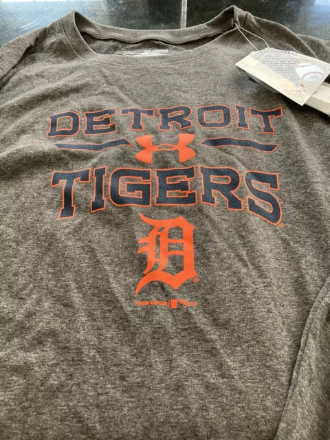 Youth Boys/Girls Under Armour Coldgear Detroit Tigers Long Sleeve Shirt Xl Nwt