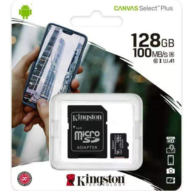 Kingston Canvas Select Plus 128GB microSD Tarjeta de Memoria