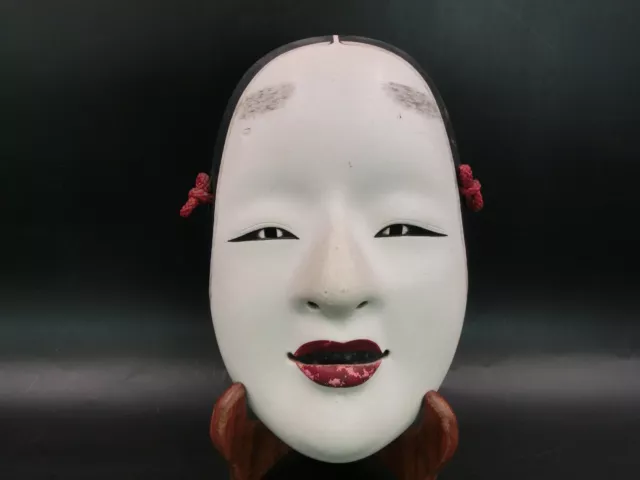 Vintage Japanese Wooden KAGURA mask Noh mask noh KO-OMOTE Girl's face mask