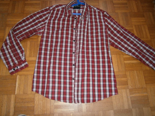 CHEMISE MANCHES LONGUES à carreaux rouge noire blanche taille XL MARQUE