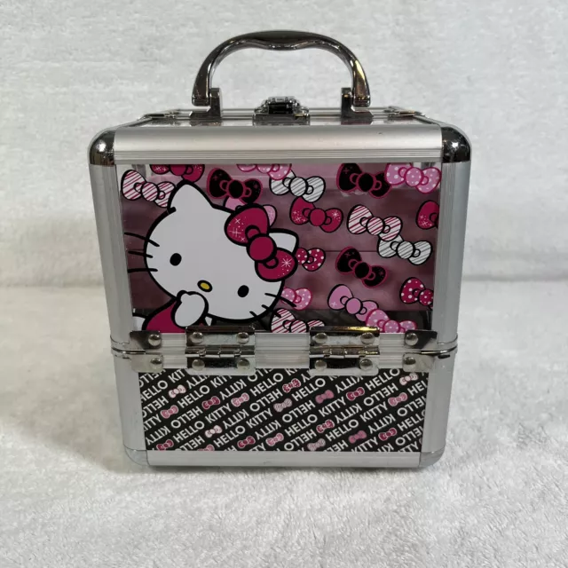 HELLO KITTY Acrylic Aluminum Makeup Train Jewelry Storage Box COSMETIC CASE