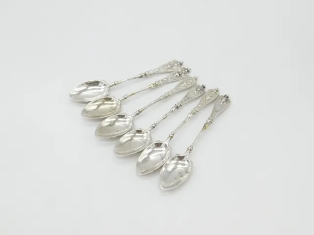 Berthold Muller Set of Six Victorian Sterling Silver Cupid Tea Spoons 1895