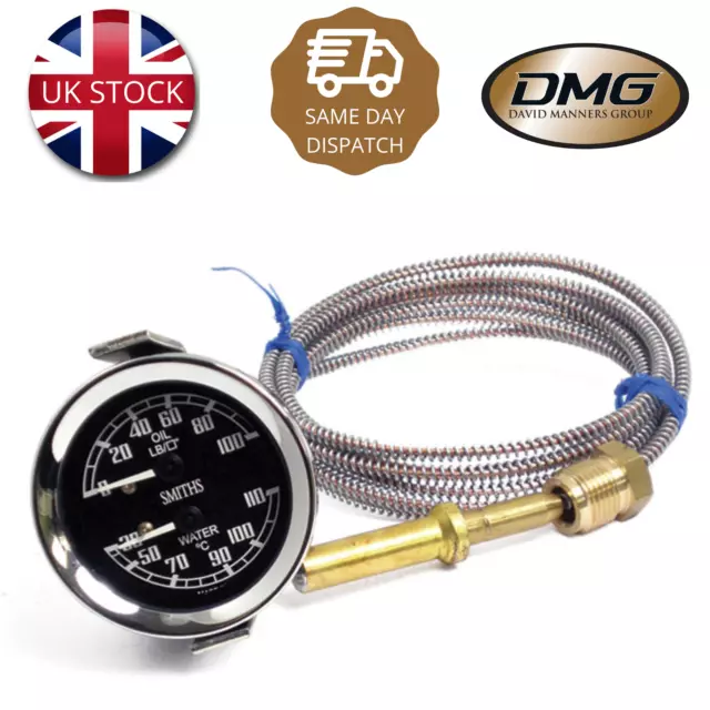 Smiths Dual Gauge Oil Pressure & Water Temp Deg C: MGB, Midget, Sprite BHA4764