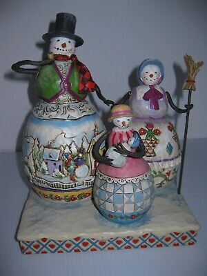 JIM SHORE Heartwood Creek WARM HEARTS ON FROSTY DAYS Snowman Family in Box