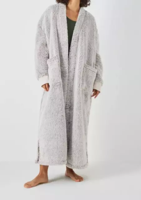 John Lewis Throw Dressing Gown Size M / L  Hi Pile Longline Fleece Blanket Grey