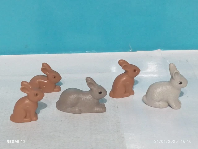 PLAYMOBIL Animaux 2 Lapins Lièvre Garenne Elevage Clapier Ferme 3