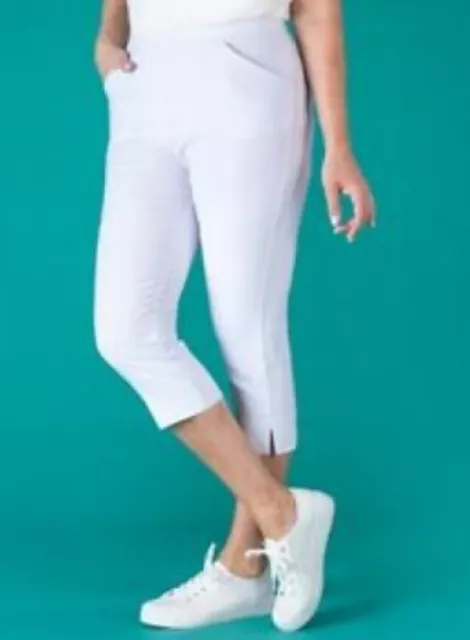 IDEAL WORLD EMELIA Superstretch Bengaline Crop Trousers In White XL BNWT 10.00 PicClick UK