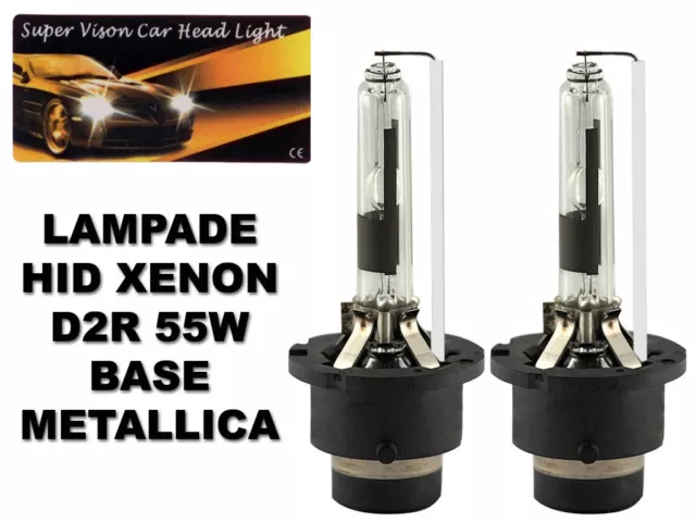 Coppia lampade di Ricambio kit Xenon Xeno Fari bulbi D2R 55W BASE METALLO 4300 K