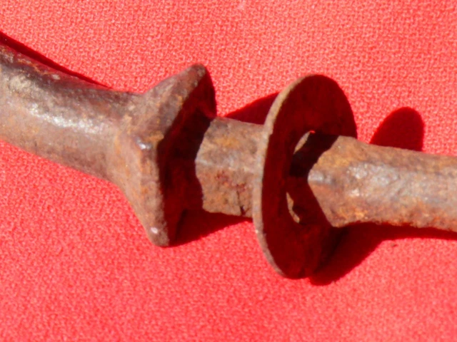 18-19th C Blacksmith Forged Iron CONESTOGA COVERED WAGON STAY HOOK 8" Long 3