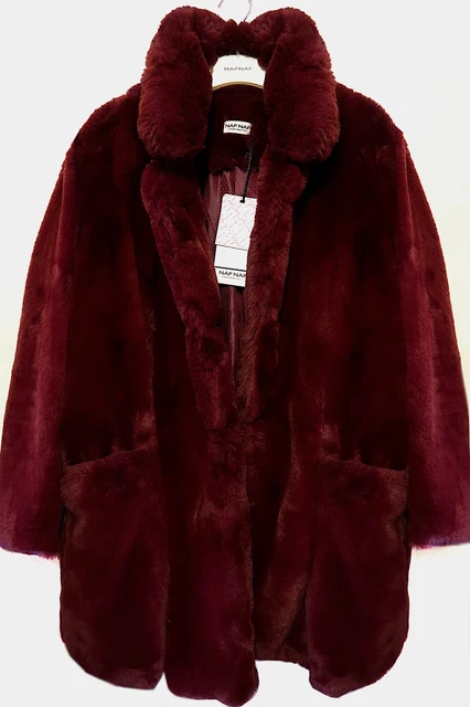Manteau Long ALEXANDRA BY BETTINA SANZ - Col Fausse Fourrure, Style Aviateur - Taille 42/44 (XL) Marron - Neuf Avec étiquettes