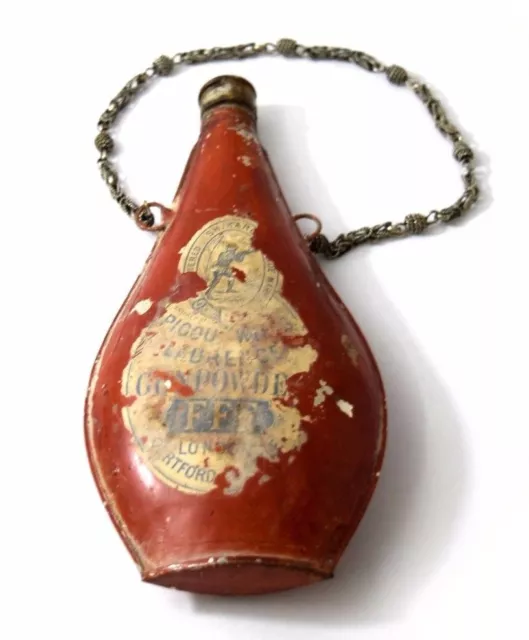 Antique Pigou Wilks Laurence Gunpower Bottle London Dartford Battle. G23-165