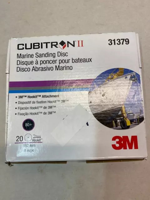 3M Cubitron Hookit Ii Marine 6" Sanding Discs 313379 Disc 25 Pcs 737U 80+ Grit