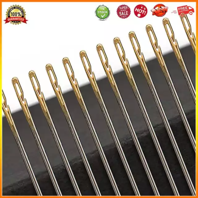 12/24PCS Blind Multi-size Needles Self-Threading Sewing Stainless Steel  Needles Quick Automatic Needle Threader Embroidery Tools