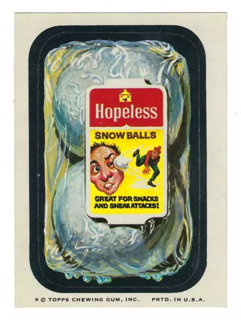 1974 Topps Wacky Packages 8th Series 8 HOPELESS SNOWBALLS nm