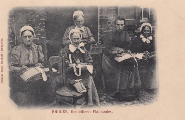 Carte postale ancienne postcard BELGIQUE BRUGES BRUGGE dentellières flamandes