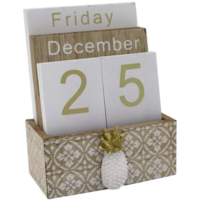 Wooden Flip Desk Blocks Calendar,Perpetual Plank/Table Calendar Display,for7466