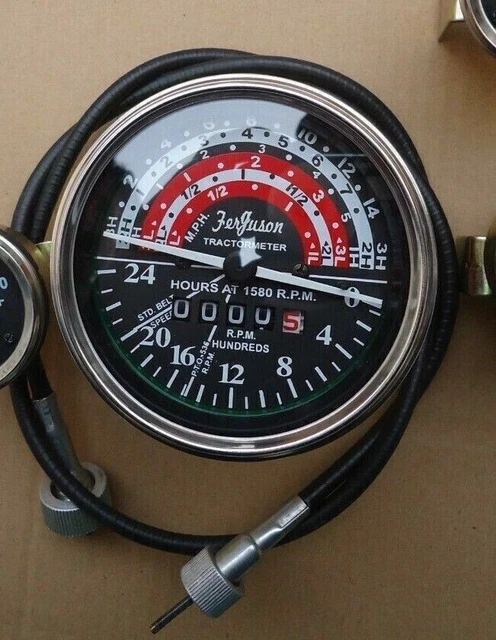 Massey Ferguson Tachometer With Cable For MF35 MF50 MF65 MF135 MF150 Tractor